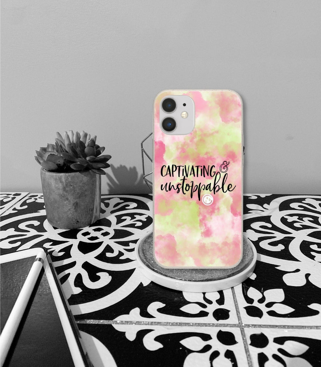 Captivating & Unstoppable | Words | Watercolor | Inspirational Words | Empower | Inspiration | Cell Phone Case | Phone Protection | Perfect Gift - YOU esque