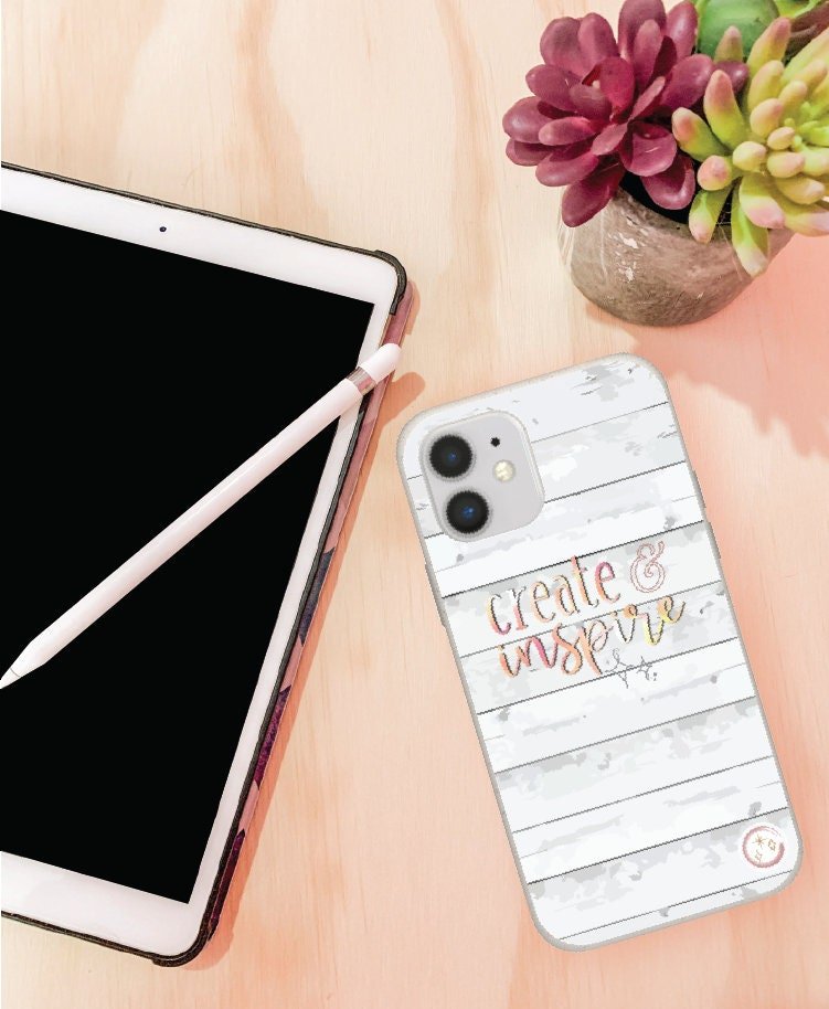 Create & Inspire | Words | Watercolor | Inspirational Words | Empower | Inspiration | Cell Phone Case | Phone Protection | Perfect Gift - YOU esque