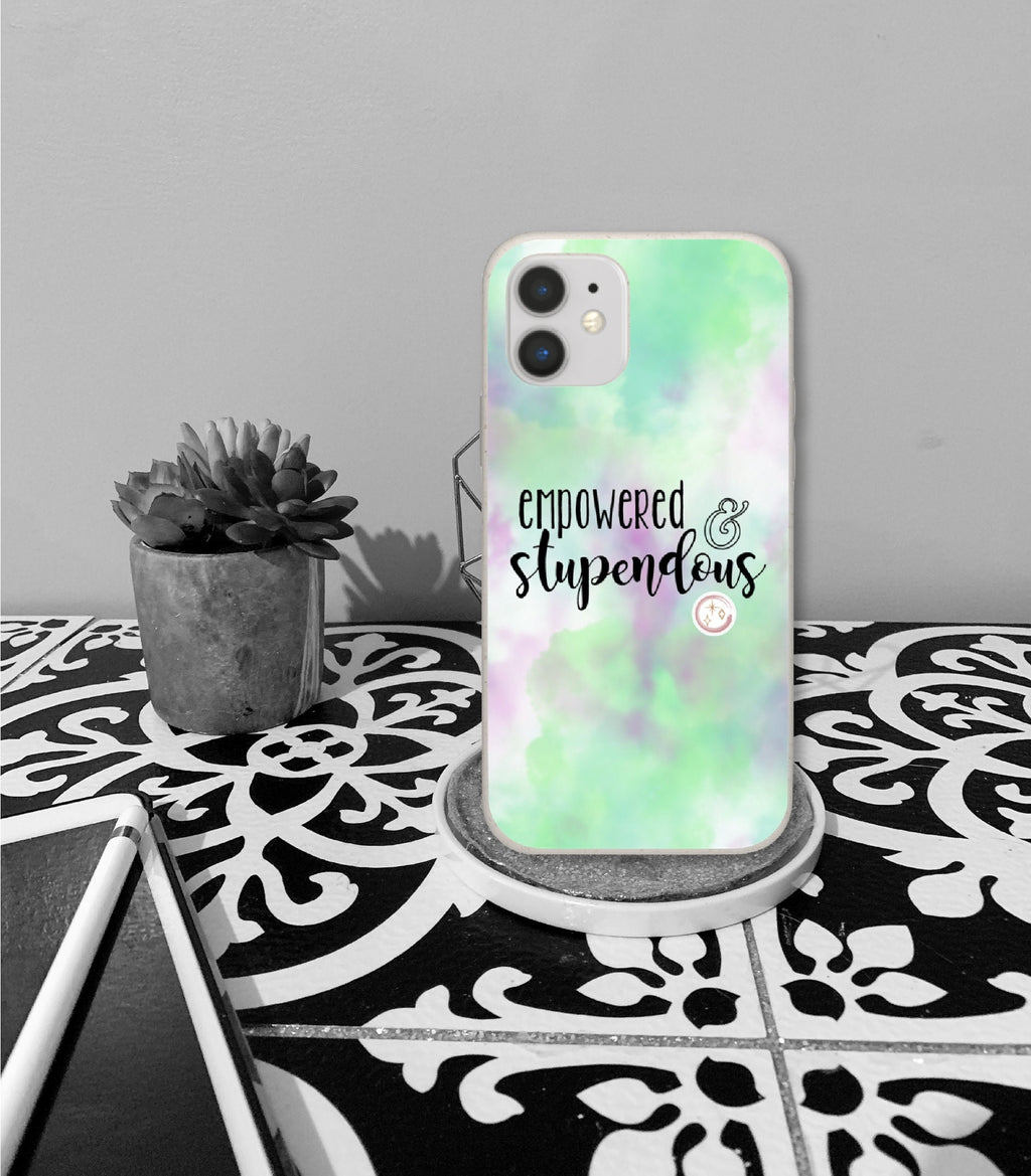 Empowered & Stupendous | Inspirational Words | Watercolor | Blue | Green | Purple | Cell Phone Case | Phone Protection | Perfect Gift - YOU esque