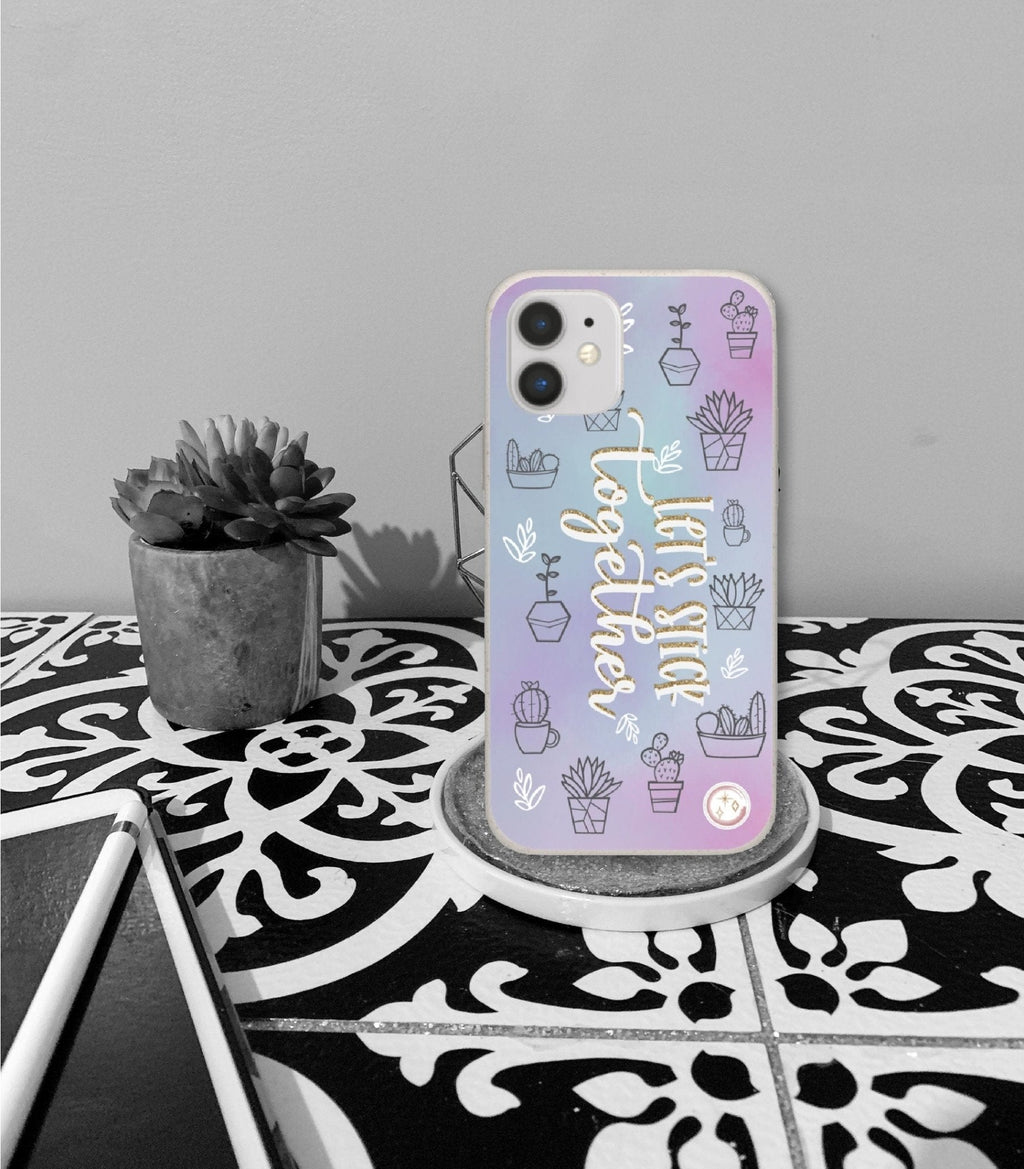 Let's Stick Together | Succulent Plants | Watercolor | Blue and Purple | Cell Phone Case | Phone Protection | Perfect Gift - YOU esque