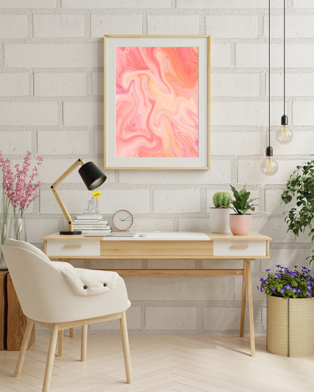 New! | Pink Marble DIGITAL Printable Artwork - YOU esque