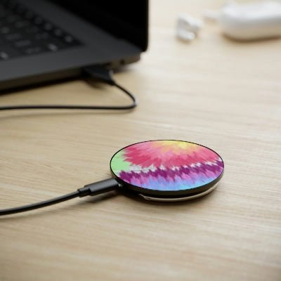 New! | Rainbow Tie Dye Magnetic Induction Charger - YOU esque